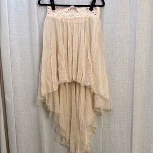 Free People Cream High Low Skirt
